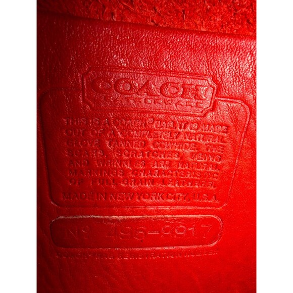 70s Coach Vintage Cherry Red Leather NYC Zip Clutch Portfolio w/ Wristlet 9917 - Picture 11 of 12